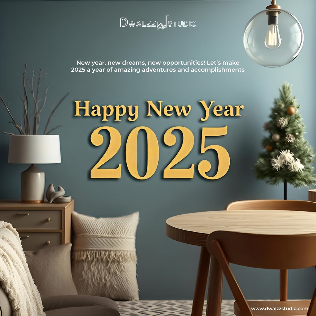 🎉✨ Happy New Year 2025! ✨🎉
Cheers to new beginnings, beautiful spaces, and endless possibilities.

📞 +91 74838 40466 | 🌐 dwalzzstudio.com

#HappyNewYear2025 #InteriorDesign #DwalzzStudio #FreshBeginnings