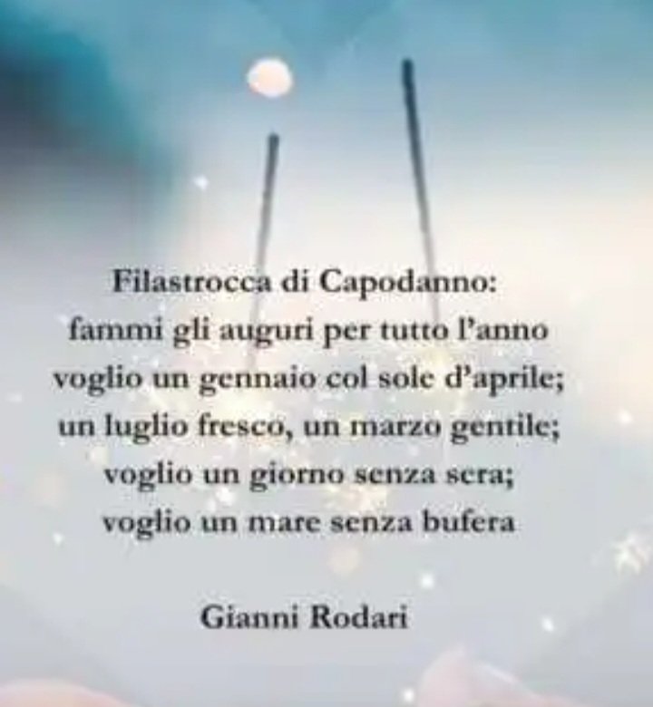 Tanti Auguri di Buon Anno a tutti voi, con Gianni Rodari 🍀🌴💐