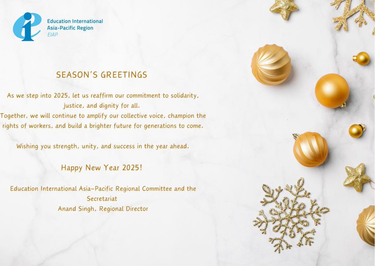 As we step into 2025, let us reaffirm our commitment to solidarity, justice, and dignity for all. Together, we will continue to amplify our collective voice, champion the rights of workers, and build a brighter future for generations to come.
Happy New Year 2025!