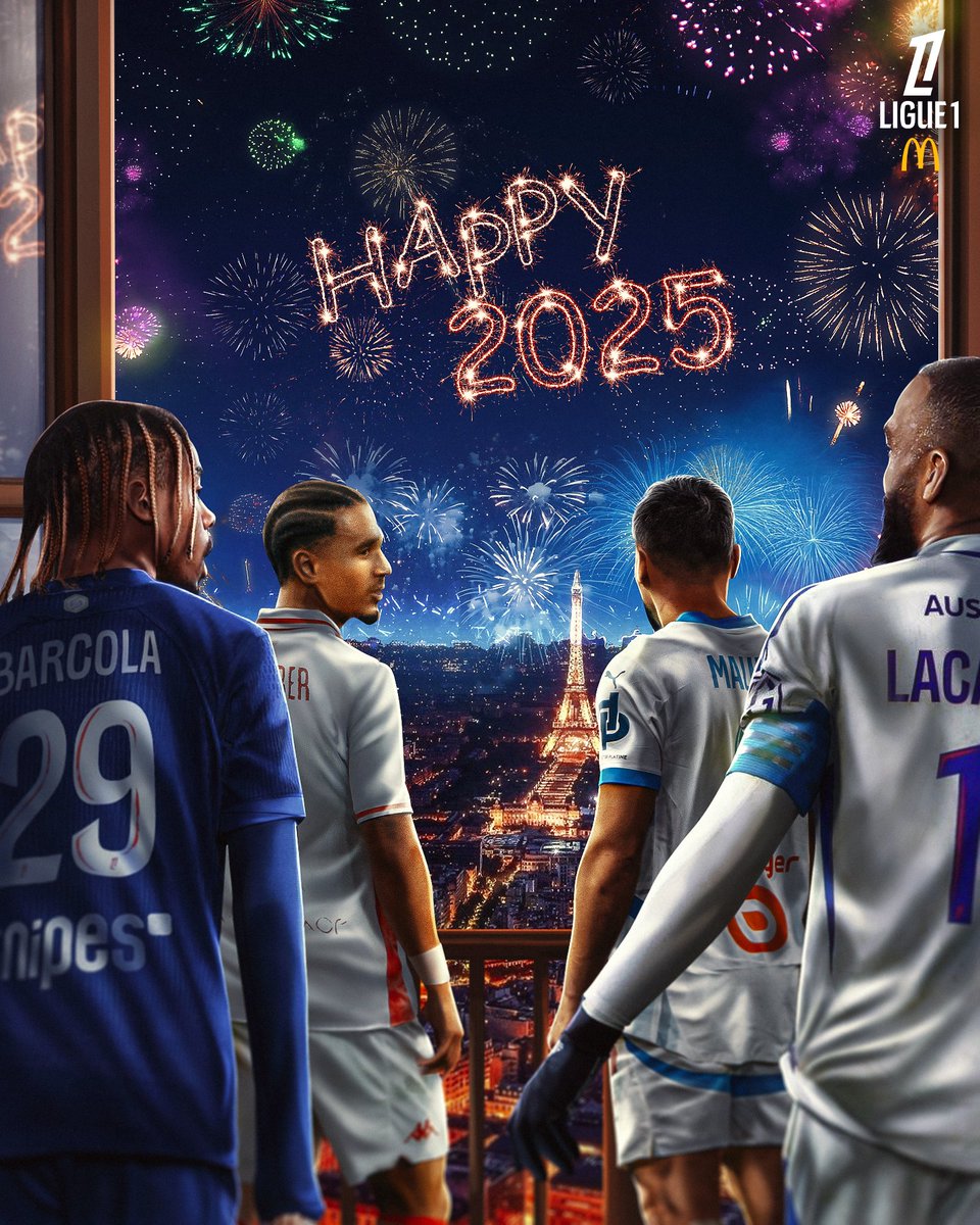 Wishing everyone a Happy New Year 2025 🎆🥳

To win a jersey from your favorite Ligue 1 team: 
👋 Follow <a href="/Ligue1_ENG/">Ligue 1 English</a> 
🔁 Repost
💬 Reply with your favorite team