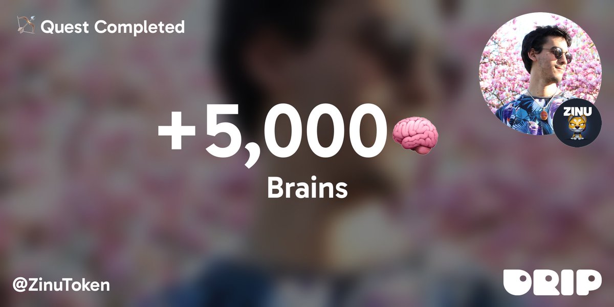 Alehiaseth's tweet image. I just earned my last 5000 Brains of the year for completing a Quest at @ZinuToken discord #MainnetZ #NetZ #ZINU #NFTCommunity #NFT