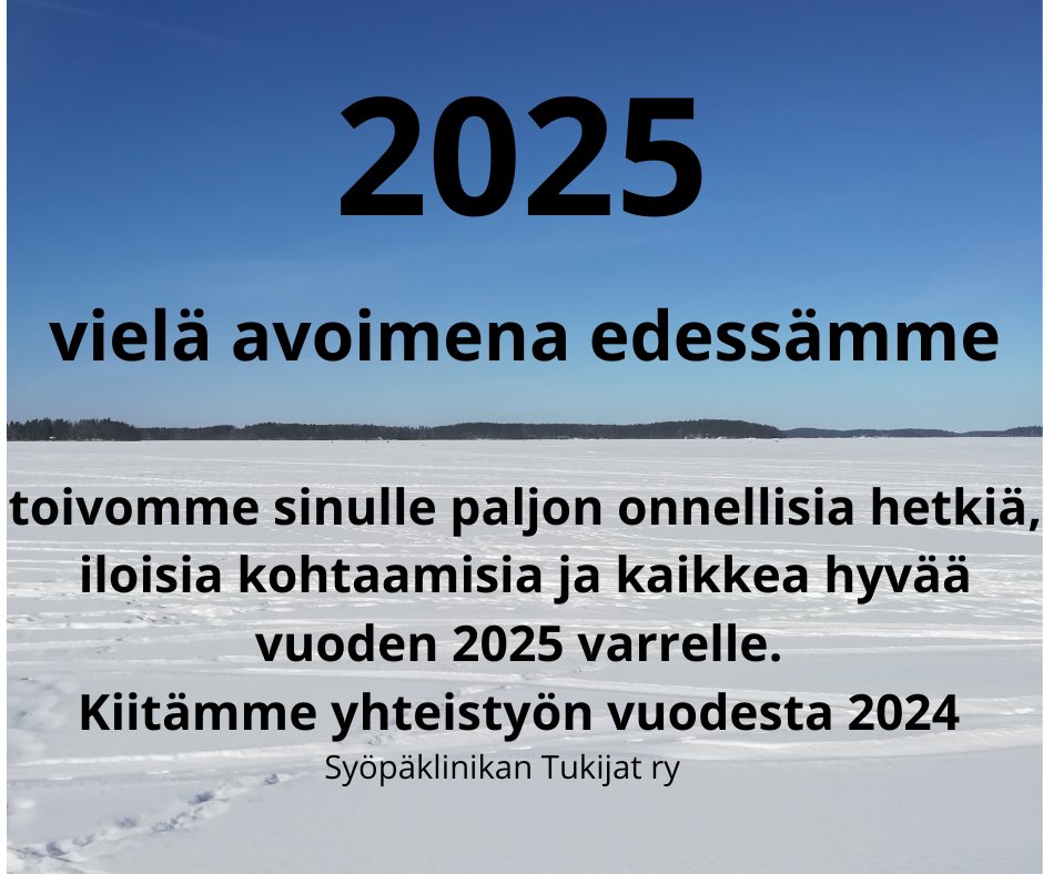 Lämmin kiitos yhteistyöstä ja tuestasi vuonna 2024 🩷🩷🩷 . Paljon hyviä hetkiä vuodelle 2025 💛🩵❣️ #syöpäklinikantukijat #hyväntekeväisyys #lahjoitus #syöpäkeskus #kiitoslahjoittajille❤️