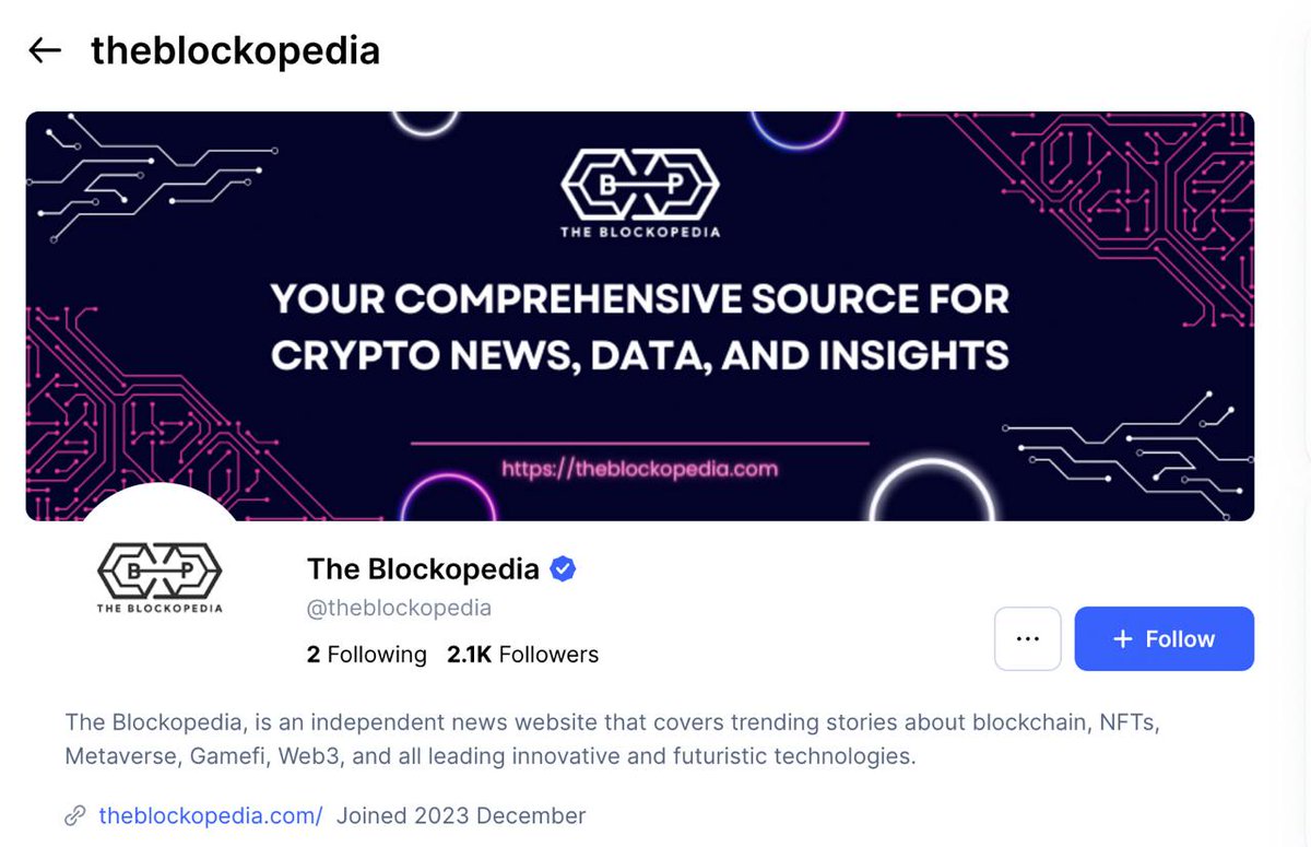 🎉 Big News Alert! 🎉

The Blockopedia is now officially verified on CoinMarketCap! 🚀🌟

Join us as we take another step forward in bringing you trusted, top-tier insights in the crypto space! 💼📈

Checkout and follow us - 
coinmarketcap.com/community/prof…

#BlockopediaVerified