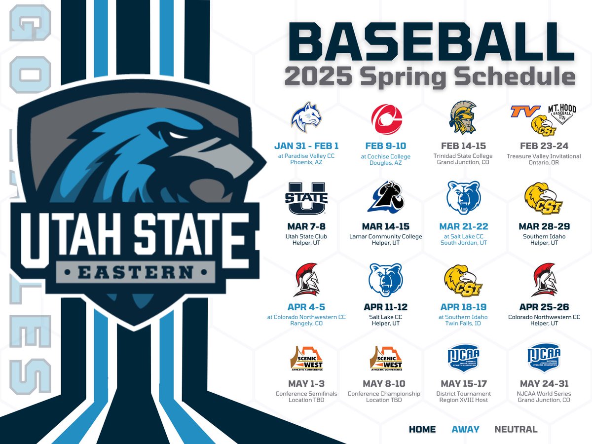 🚨MARK YOUR CALENDARS🚨 We are officially ONE MONTH away from our season opener in Arizona! Here’s a look at our official schedule for the 2025 season! LET’S GO!! Go Eagles! #skeags🦅 #WeAreEastern🔵