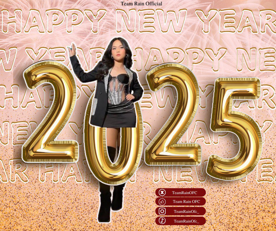 🎉 Happy New Year, Rainah Jenn Celmar and to our RainDEARs! 🎉

As we close another incredible year, we want to celebrate all the unforgettable memories, laughter, and milestones we’ve shared with Rain and this amazing fandom. You, Rain, have inspired us with your talent,
