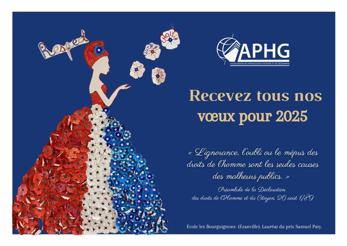 APHG_National's tweet image. L’APHG vous souhaite une bonne année 2025 ! 
▶️ En dépit des difficultés, continuons à semer des graines d’espoir et à façonner l’avenir, unis et déterminés à construire un monde plus juste #BonneAnnée #Éducation