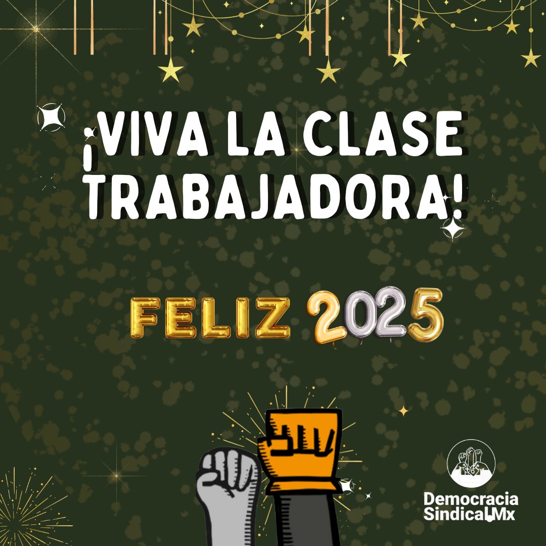 ¡Feliz año nuevo!🎉
Que este año #2025 llegué con grandes logros para la clase trabajadora en México ✨ Más derechos, más calidad de vida, más poder colectivo🔥🎊🥂 
#añonuevo2025 #HappyNewYear #Deseos2025 #HappyNewYear2025