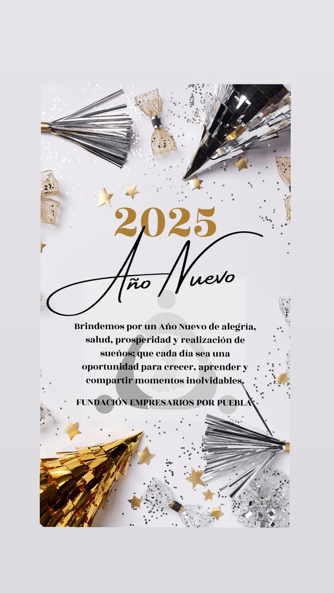 Fundación Empresarios Por Puebla (@feppuebla_) on Twitter photo ✨Fundacion Empresarios Por Puebla les desea un Año Nuevo 2025 de alegría y prosperidad✨
Felicidades🥂 ✨Fundacion Empresarios Por Puebla les desea un Año Nuevo 2025 de alegría y prosperidad✨
Felicidades🥂