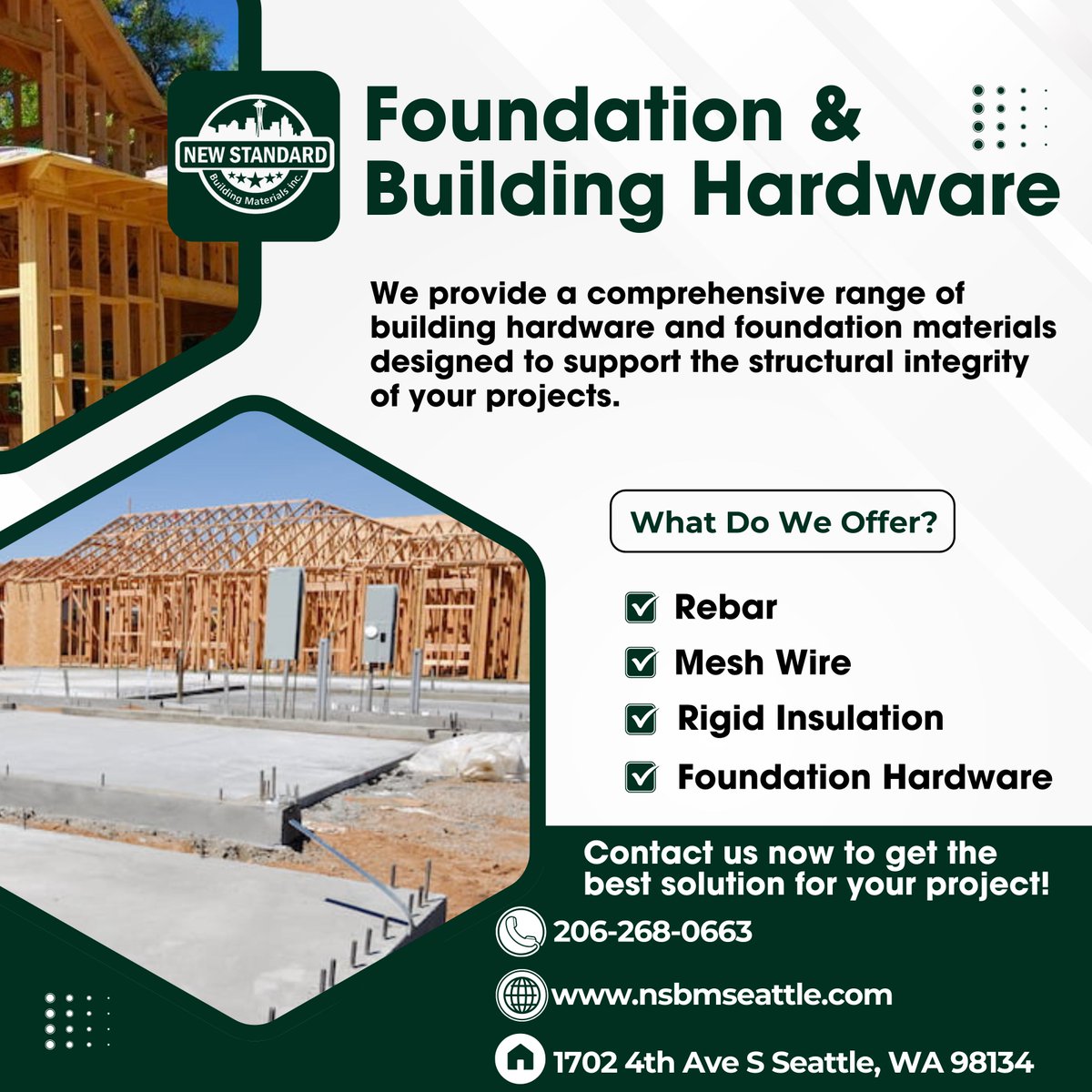 NSBMSeattle's tweet image. Reliable Products for Strong and Durable Construction. 
Whether you’re starting a new build or undertaking renovations, our quality products ensure your construction is solid and reliable.

#foundation #buildinghardware #seattlebuilding