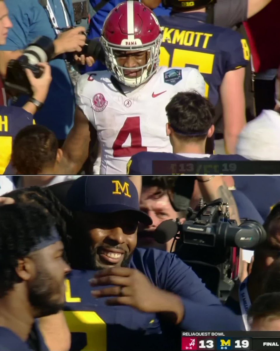 BleacherReport's tweet photo. MICHIGAN BEATS BAMA IN THE RELIAQUEST BOWL 〽️

Jalen Milroe: 7-12, 1 TD, 3 TURNOVERS https://t.co/25trqHBRps