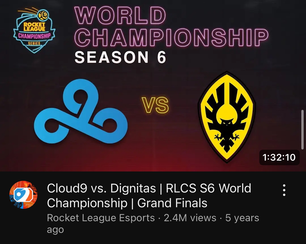 If you start watching the RLCS S6 World Championship Grand Finals at 10:41:46PM on New Year's Eve, the clock will strike midnight when C9 becomes champions