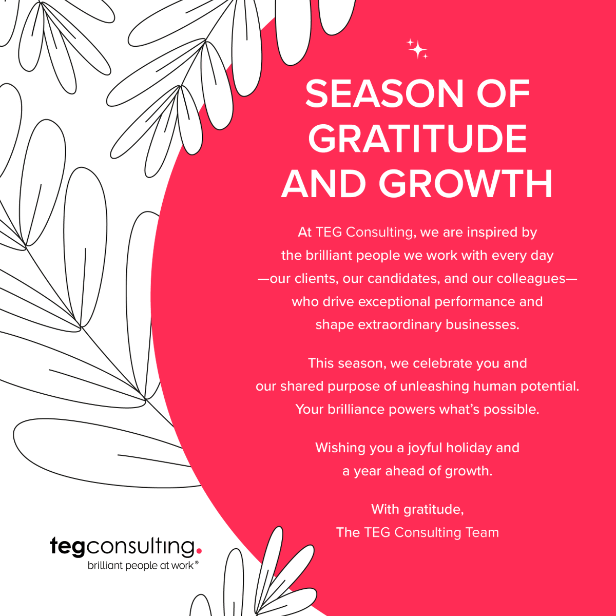 tegconsult's tweet photo. As the year comes to a close, we're filled with gratitude for all the moments that made 2024 special. Thank you for being part of our journey! Looking forward to even brighter days in 2025. ✨ https://t.co/htd3S4bYee