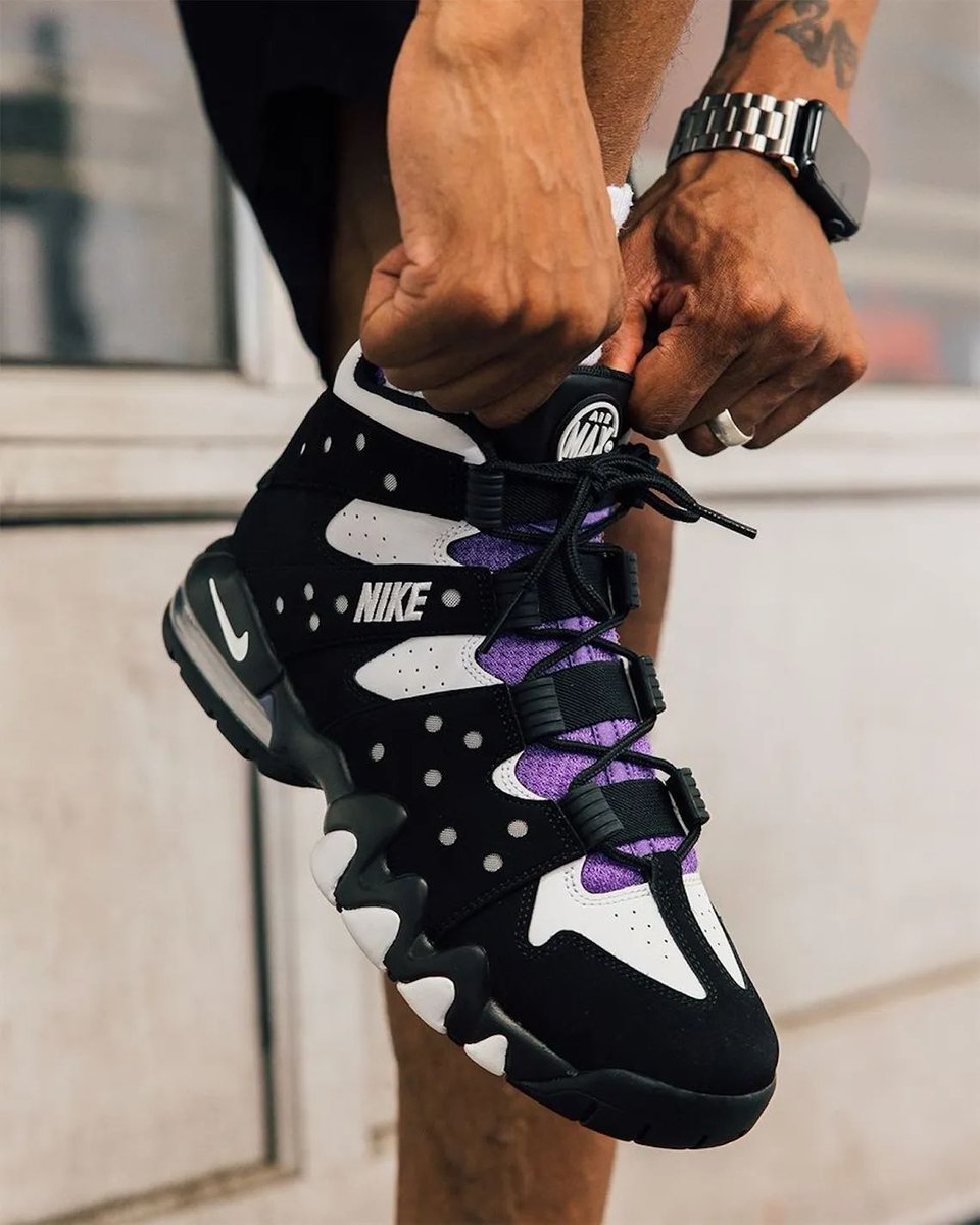 SneakerNews's tweet photo. Barkley is back.

The Air Max CB 94 "Pure Purple" is expected to drop June 2025 🏀 https://t.co/S5WqqJsrF2
