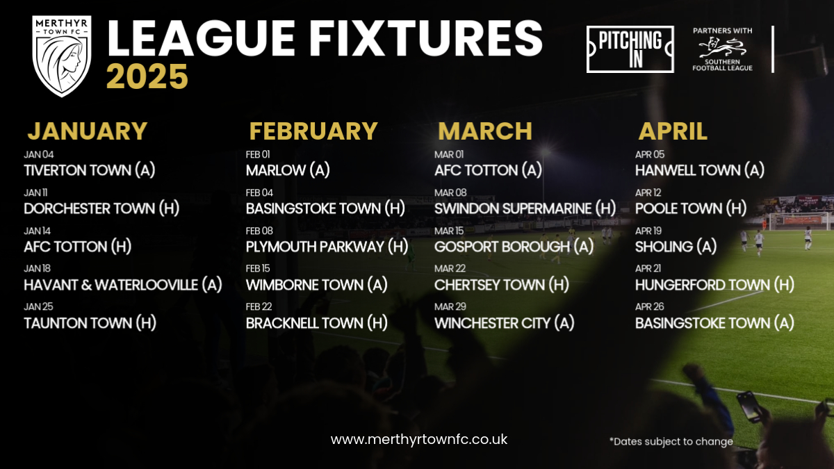 📆 𝟮𝟬𝟮𝟱 𝗙𝗶𝘅𝘁𝘂𝗿𝗲𝘀

We got 20 league fixtures to look forward to before the end of the season! 

🔟 Home
🔟 Away

👊🏼 We are going to need 𝗬𝗢𝗨 for every step of it! 

#OurTownOurClub