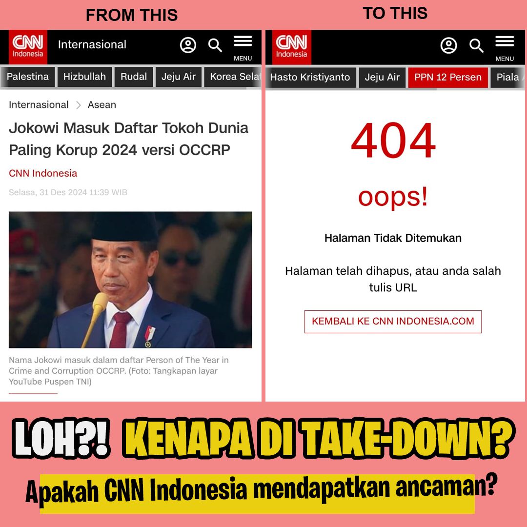 .
.
Kabarnya beritanya HILANG .. atau DIHILANGKAN ?? Tapi Gua sih mikirnya simpel ..

Mungkin aja Bro <a href="/jokowi/">Joko Widodo</a> malu ...
Karena ternyata setelah masuk daftar kandidat ..
Taun ini bukan Dia Juaranya

Ya udah Bro Jokowi ..
Taun depan masi ada lagi koq

Kita seNegara bakalan bantu