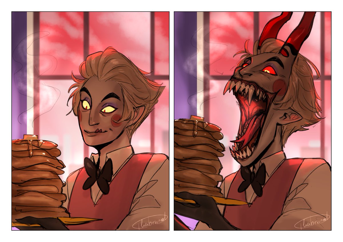 Is your pancake tower a bit too high?
No worries! 
Just
Unhinge your jaw! 💫

#LuciferMorningstar