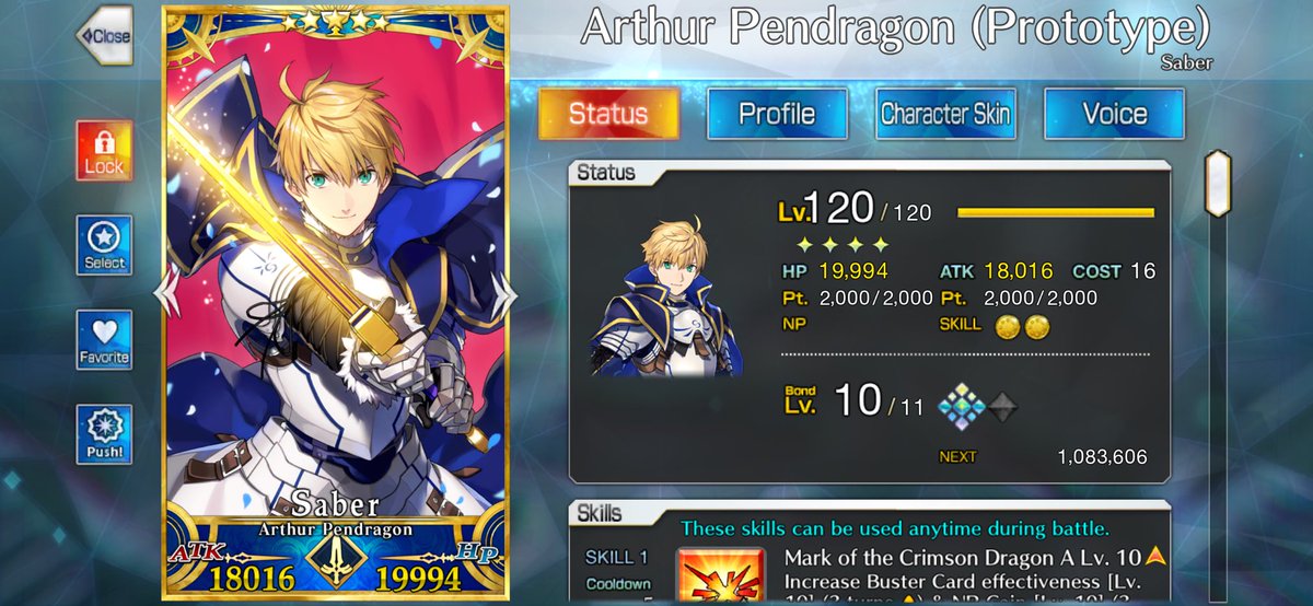 Nostacholy's tweet photo. After 5 years since I first summoned him, I finally leveled him up to 120, NP5 and bond 10 with him as of today, which is the last day of 2024. Tomorrow, 2025 will start. My journey with Proto-Arthur will continue with the goal of bond 15. All the best for you, my dear! https://t.co/3ZEFVIz0O3