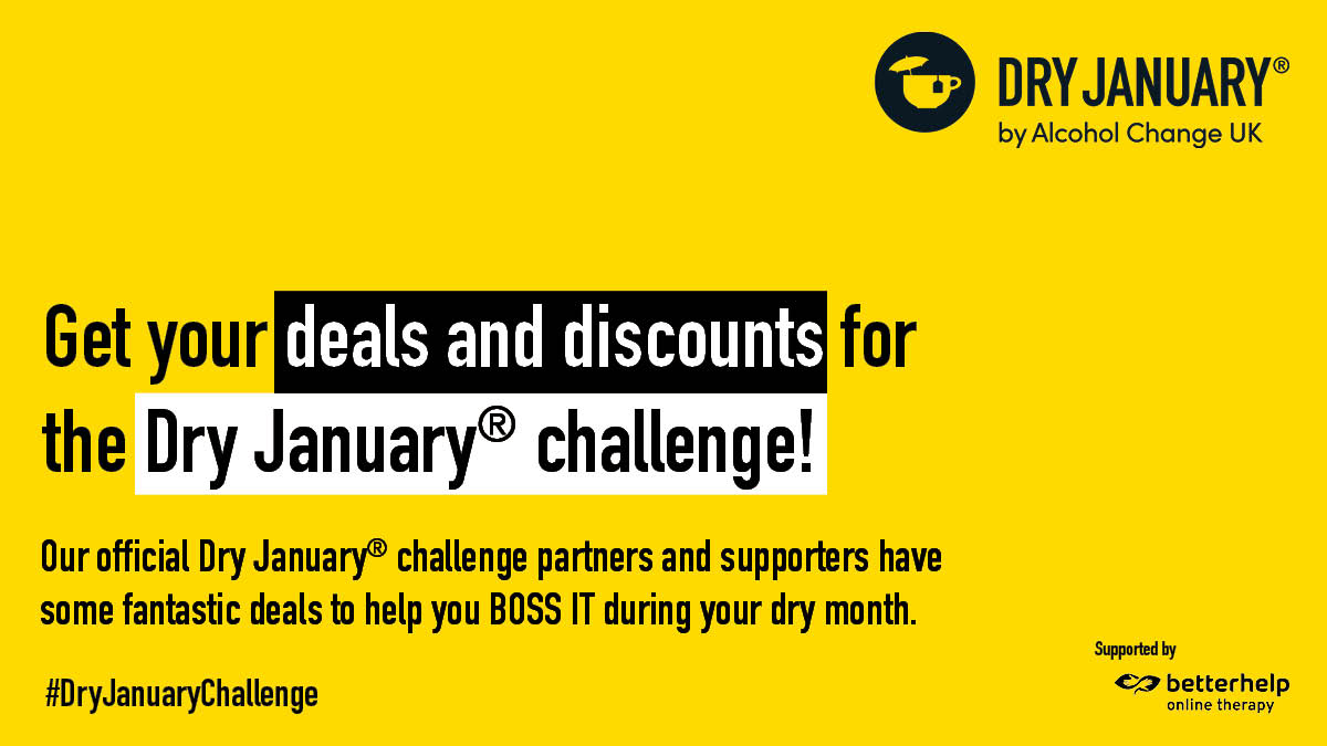 dryjanuary's tweet image. Our official Dry January® challenge partners and supporters have some fantastic deals to help you #BossIt during your dry month!  

As well as being twice as likely to successfully complete your #DryJanuaryChallenge with our free #TryDry app, signing up also gives you access to…