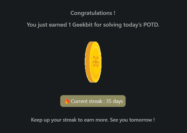 Mayank_kumar111's tweet photo. Day 47: Embracing the Grind!
The #GFG160 challenge continues to push my coding skills and fuel my passion.

Shoutout to @geeksforgeeks

#CodingChallenge #160DaysOfCode #gfg160 #geekstreak2024 #Day47 #KeepCoding #StayMotivated #LearningJourney #CommitToGrowth #CodeEveryday https://t.co/m9FlmIbJwt