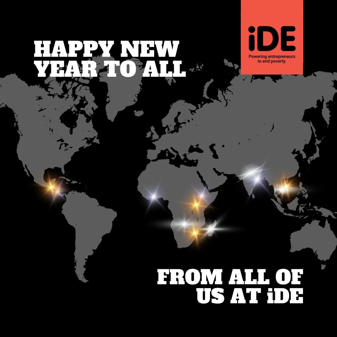 Happy New Year’s Eve to all who celebrate the closing of one year and the beginning of another! 

We want to thank you for following the journey of iDE’s entrepreneurs and supporting their journey to prosperity. 

We hope this next year brings you joy! 

#HappyNewYear #ThankYou