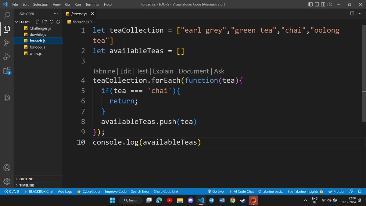 Faizanfrontend's tweet image. 🔴DAY-3 #100daysofcoding  #CodingJourney #hiteshdotcom #udemy 
- Started with JS already
- Learned about all types of loops in JS
- Completed with Loops quiz on Udemy
- Practiced some questions on loops
- Excited to move on to the next topic