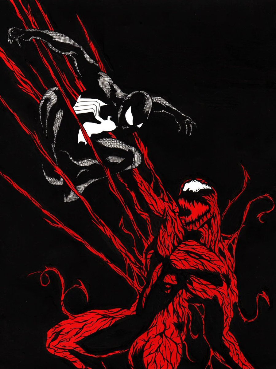 REAL_EARTH_9811's tweet photo. Symbiote Spider-Man and Carnage by JonathanGrimmArt https://t.co/2z61JW6p8S