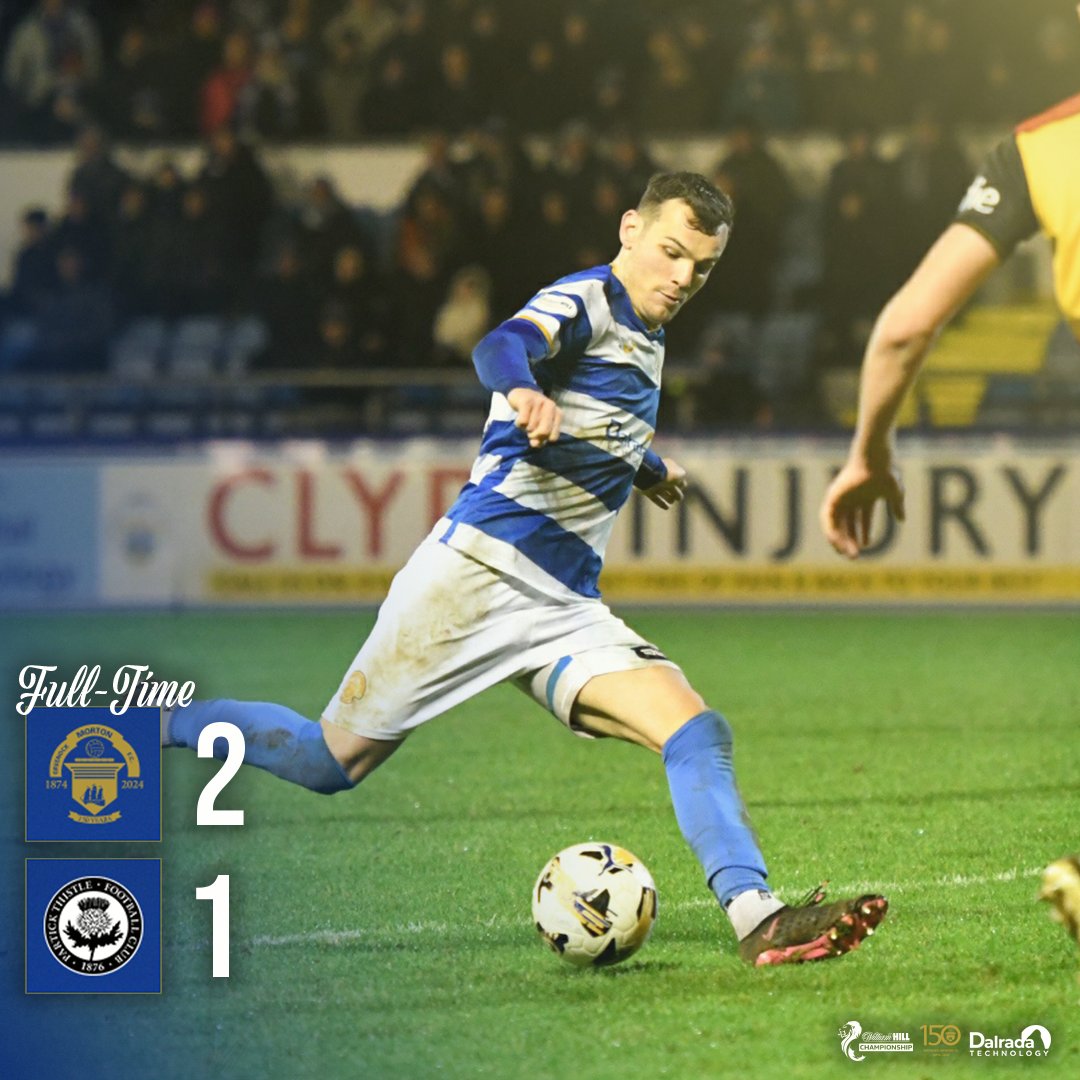 FULL-TIME: Greenock Morton 2-1 Partick Thistle

What a way to end the year 🤩

Enjoy your night!