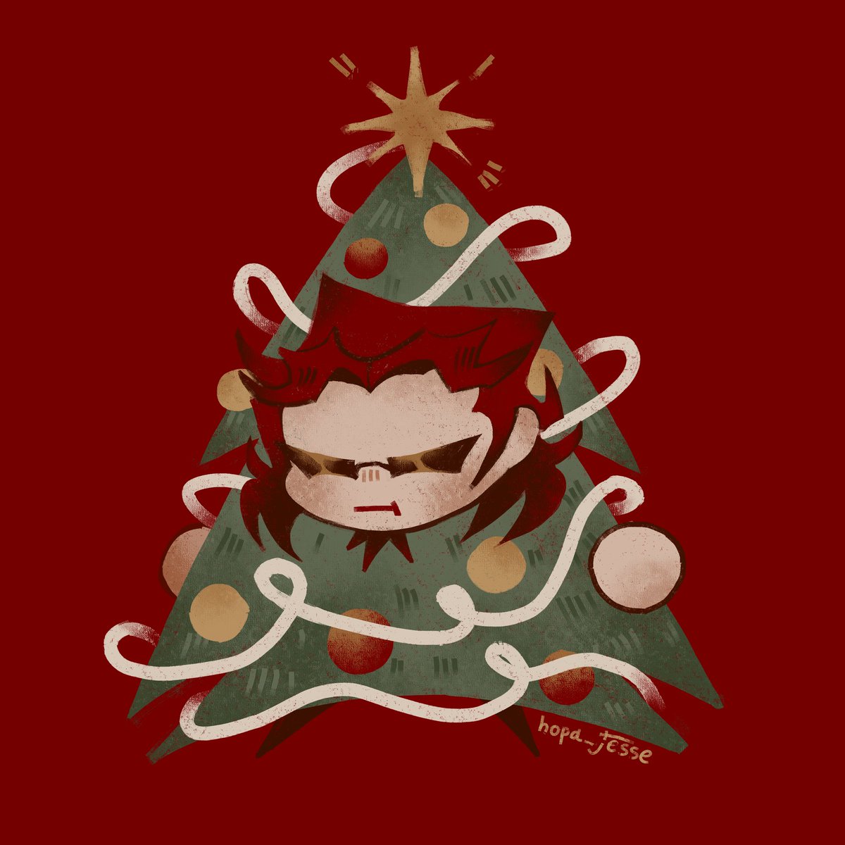 #postal
#postaldude
#HappyNewYear

I wanted to draw something cute and festive.
And happy New year, too. 🎉