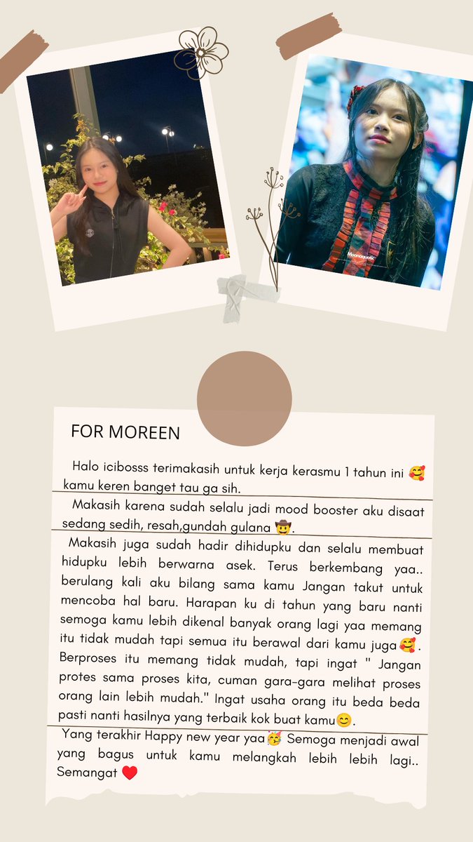 Piyetojannn's tweet photo. I hope that in the future you will shine even more.✨
Happy new year iciboss 🥰 @Moreen_JKT48
#FlyHigherWithMoreen🪽
#StayWithMoreen https://t.co/aLl4uRulJw