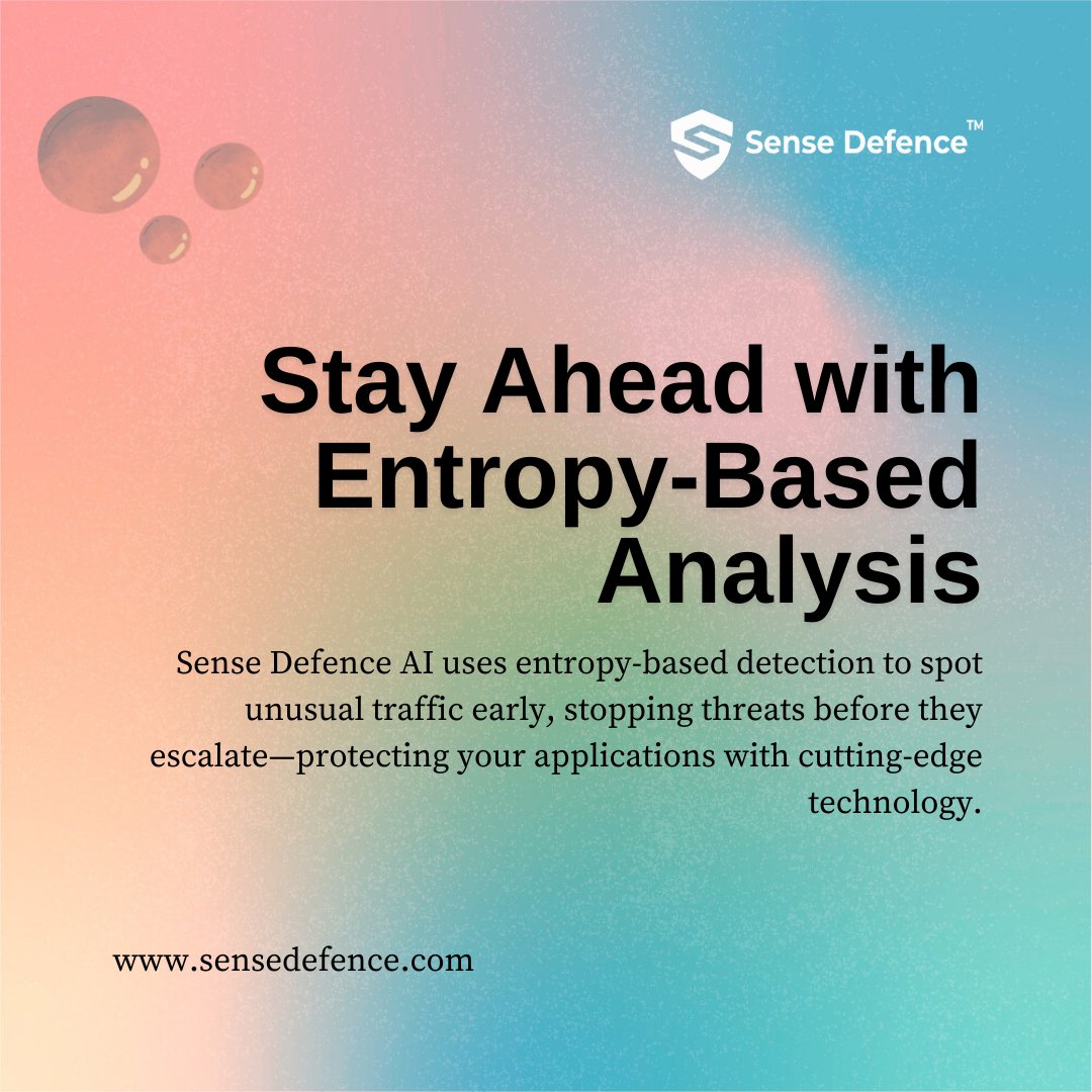 sensedefenceltd's tweet image. Sense Defence AI uses entropy-based detection to spot unusual traffic early, preventing threats before they escalate. 
zurl.co/hiIHN 
#ProactiveSecurity #EntropyAnalysis #SenseDefenceAI
