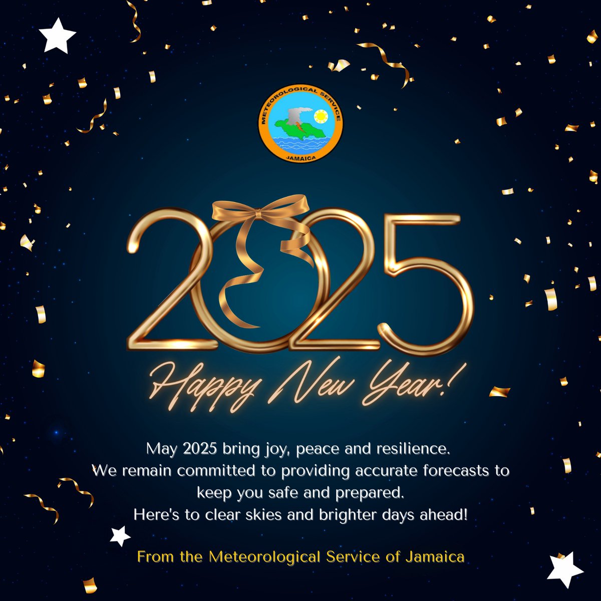 MetserviceJA's tweet photo. Here's your weather forecast as we enter into 2025!! 🎉🎉🎊 https://t.co/gWAcBJ590b