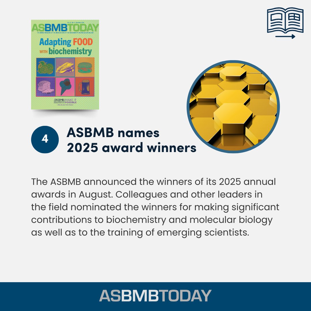 ASBMB's tweet photo. 🎉Top 10 #ASBMBToday articles of 2024: Numbers 7–4 | The list continues with more news stories and essays about cutting-edge research and the trials and triumphs of making a life in and around the lab. Happy reading!🙂 https://t.co/JrpPi2OxhC https://t.co/FQ2RXCrTvk