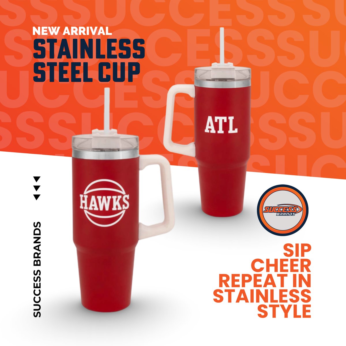 Up your game with our Stainless Steel Cup like our friends from Atlanta Hawks! Imagine your fans sipping their favorite drink in style, showcasing your brand's standout design. Let's elevate your merch game! Type "Success" in the comments, and we'll guide you through every step.