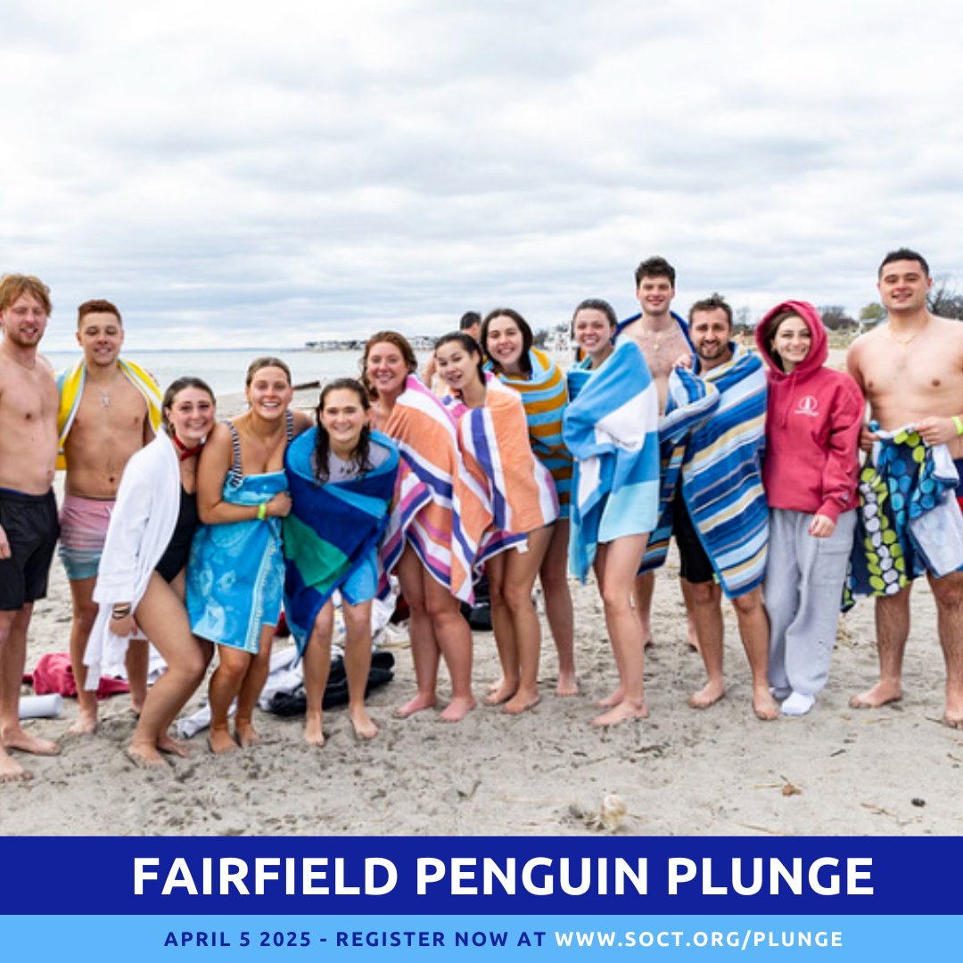 We are just hours away from the new year &amp; time to reveal our last 2025 Penguin Plunge location.

Fairfield Penguin Plunge!

🗓️ Sat, Apr 5
📍Jennings Beach, Fairfield
🕚 9am registration, 11am Plunge!

Make Penguin Plunge a resolution &amp; register today!

🔗 soct.org/plunge