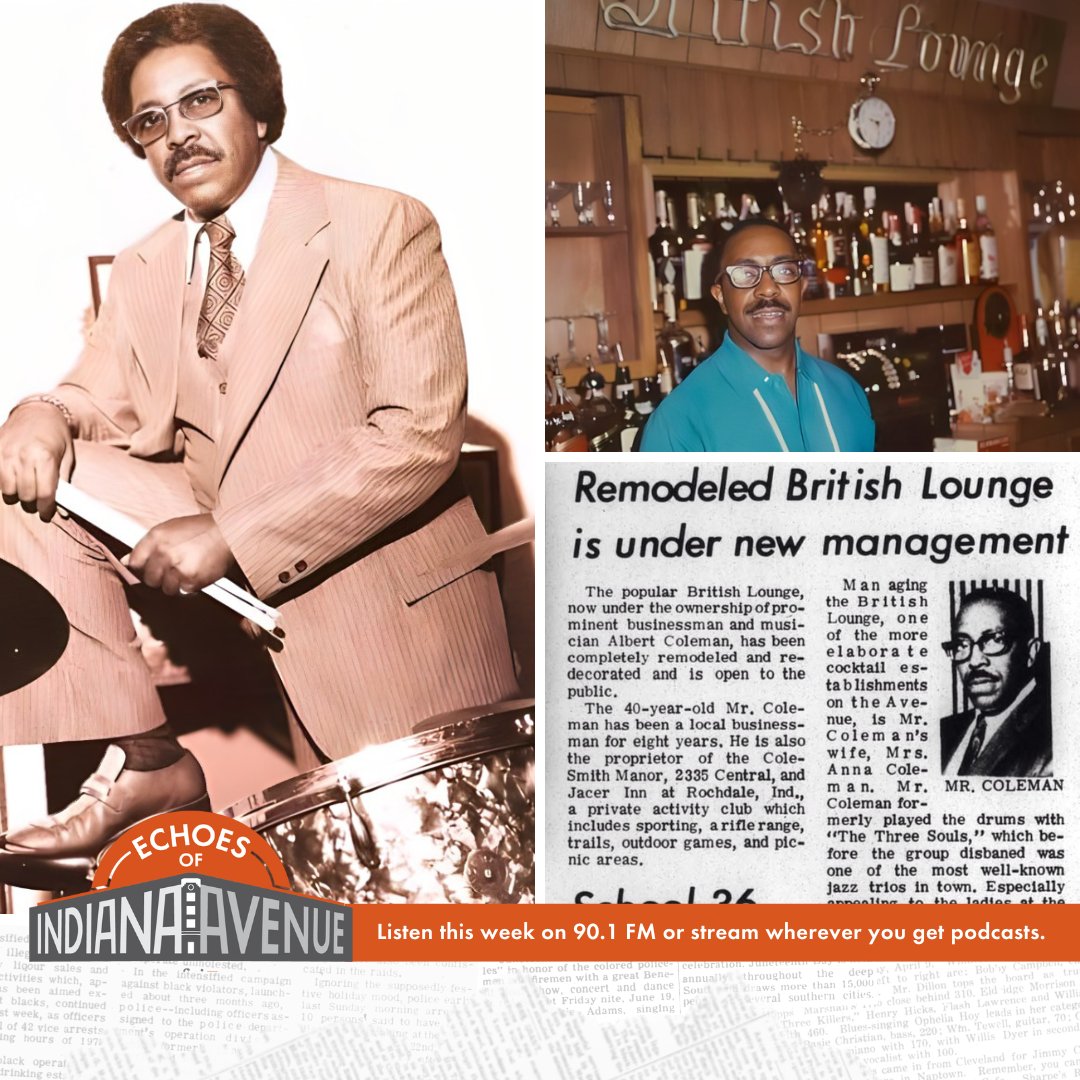In February of 2024, the legendary Avenue jazz drummer and entrepreneur Al Coleman passed away. This week on #EchoesOfIndianaAvenue, learn about Coleman's life.

Tune in on Sundays at 7 p.m. and Thursdays at 8 p.m. #OnWFYI 90.1
Stream the podcast: plinkhq.com/i/1550363173