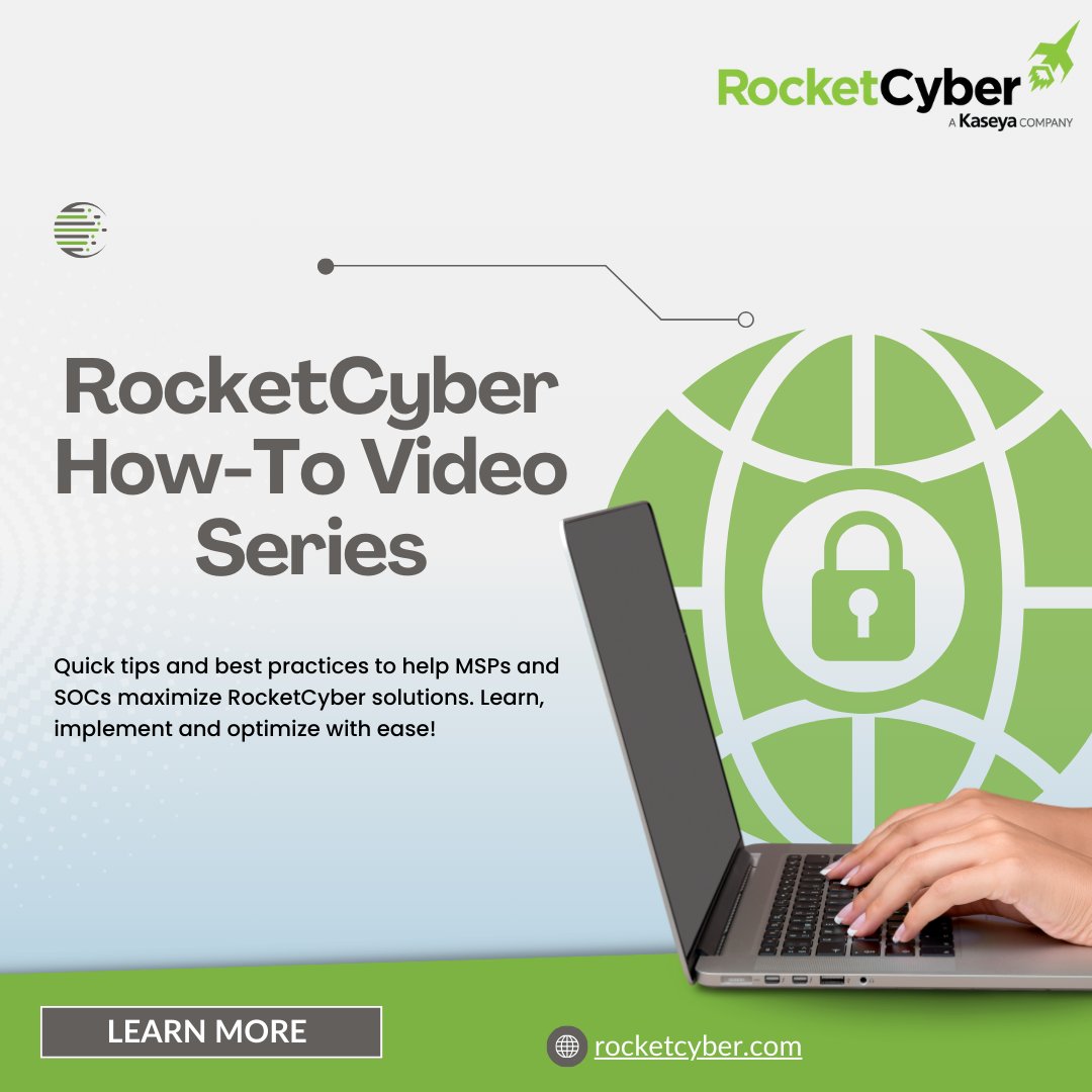 Level up your cybersecurity skills! Explore our How-to videos for MSP &amp; SOC operators. From mastering RocketCyber basics, unravelling FAQs to learning best practices, we've got you covered! 🚀

Learn more: bit.ly/4gzhkag

#ManagedSOC #SOC #Cybersecurity #MDR