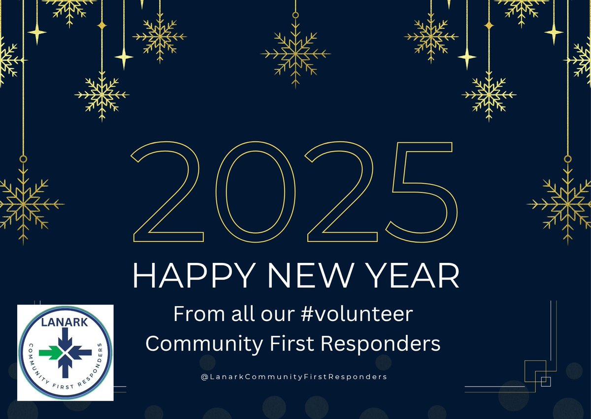 A very happy and prosperous New Year from all our #volunteer Community First Responders. Please follow the Prepare for Winter advice of <a href="/NHSLanarkshire/">NHS Lanarkshire</a> this Hogmanay 🔔 🏴󠁧󠁢󠁳󠁣󠁴󠁿

<a href="/Scotambservice/">Scottish Ambulance</a>
<a href="/SaveALifeScot/">SaveALifeForScotland</a>
<a href="/nlcpeople/">NorthLanCouncil</a>
<a href="/SouthLanCouncil/">South Lanarkshire Council</a> 

nhsinform.scot/campaigns/prep…