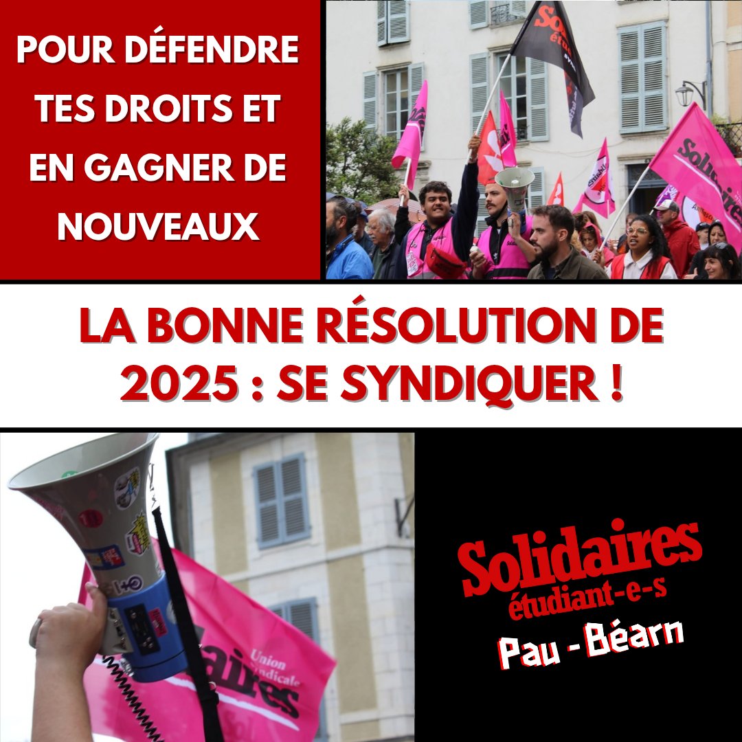 ✊ En 2025, on continue le combat ! Pour défendre nos droits et en gagner de nouveaux, contre les capitalistes et les fascistes, on se syndique et on lutte !

Rejoins nous :
forms.gle/Lqvw3zo4SQhHDX…