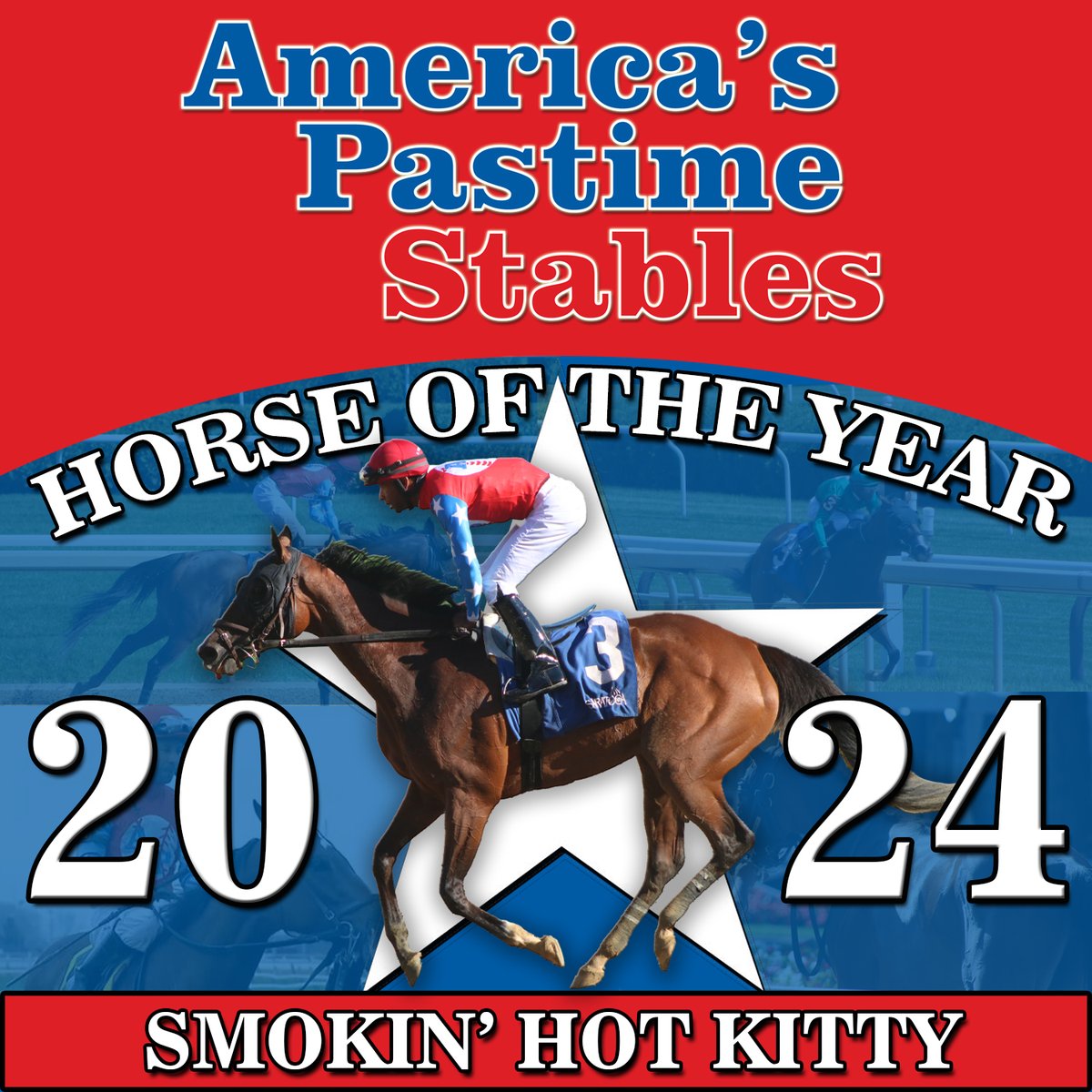 Americaโs Pastime Stables (@apstables) on Twitter photo Our 2024 Horse of the Year is Smokin' Hot Kitty!!
Trainer <a href="/depazracing/">De Paz Racing</a> and jockey <a href="/KendrickCarmou1/">Kendrick Carmouche</a> teamed to record 5 wins with Smokin' Hot Kitty in 2024, the most wins a horse has had for us in a single year. Paired with a win in 2023, Smokin' Hot Kitty also became our stable's Our 2024 Horse of the Year is Smokin' Hot Kitty!!
Trainer <a href="/depazracing/">De Paz Racing</a> and jockey <a href="/KendrickCarmou1/">Kendrick Carmouche</a> teamed to record 5 wins with Smokin' Hot Kitty in 2024, the most wins a horse has had for us in a single year. Paired with a win in 2023, Smokin' Hot Kitty also became our stable's