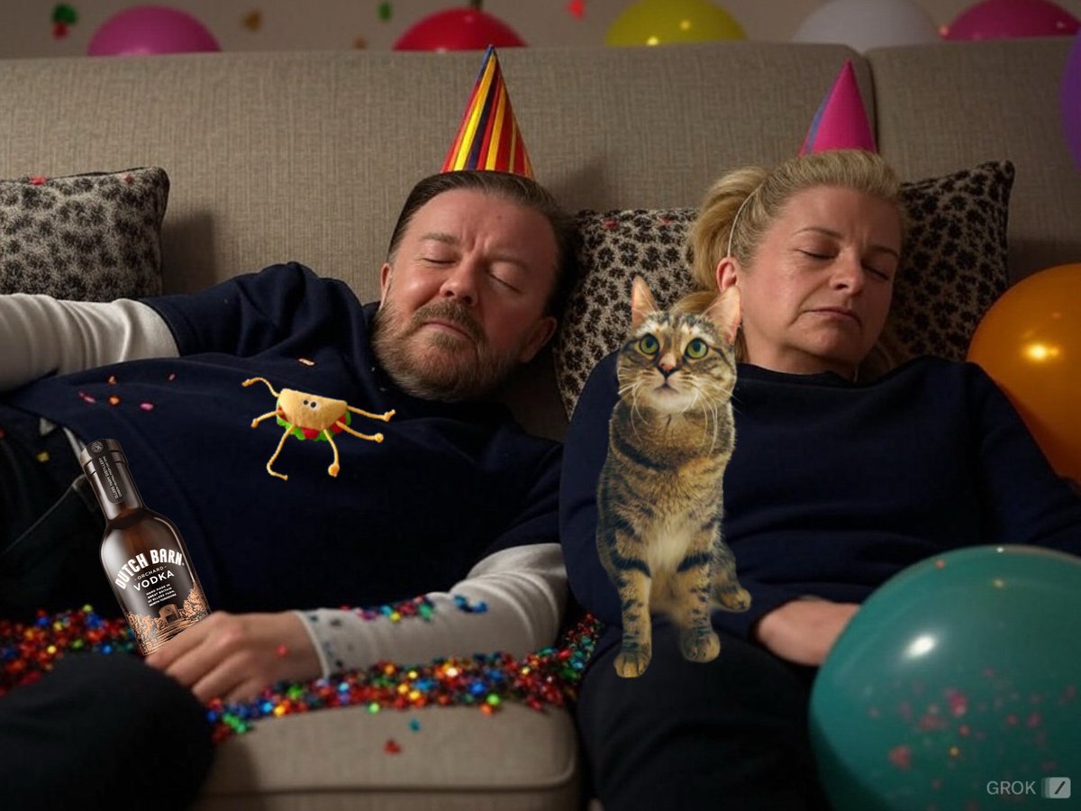 Mr. T the Taco (@mrtthetaco) on Twitter photo Celerybrating New Year’s Eve with <a href="/PickliciousF/">Pickle</a>, Miss <a href="/JaneFallon/">Jane Fallon</a> and Mr. <a href="/rickygervais/">Ricky Gervais</a>.
And it’s only 5.21 PM for Crisps sake!
#DutchBarn Celerybrating New Year’s Eve with <a href="/PickliciousF/">Pickle</a>, Miss <a href="/JaneFallon/">Jane Fallon</a> and Mr. <a href="/rickygervais/">Ricky Gervais</a>.
And it’s only 5.21 PM for Crisps sake!
#DutchBarn