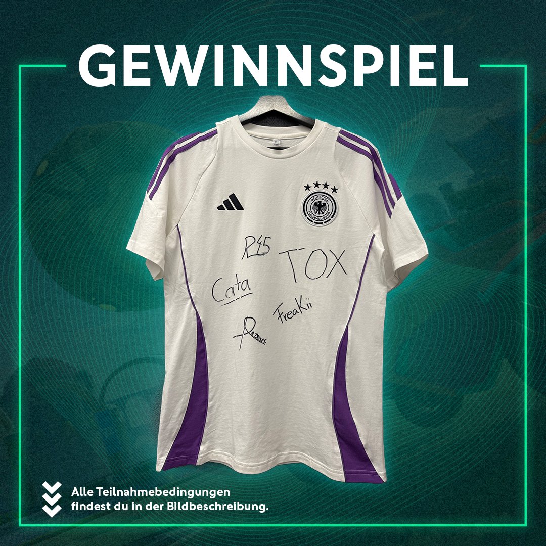 Rocket League Gewinnspiel! 🚗

Gewinnt ein unterschriebenes DFB-Trikot der Rocket League eNationalmannschaft💥💪🏽

So einfach nimmst du teil:
1. Folgt <a href="/DFB_eSports/">DFB-eSports</a> +<a href="/RizexRL/">Rizex</a> + <a href="/rezears/">Rezears</a> + <a href="/FreaKiiRL/">FreaKii.</a> + <a href="/CatalysmRL/">Catalysm</a> + <a href="/Tox_RL/">QAD Tox</a>
2. Likt den Beitrag!  
3. Kommentiert mit "Trikot"!
4.