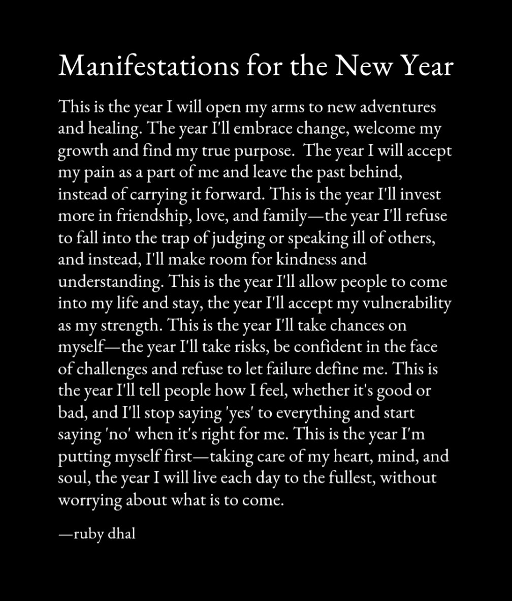 rdhalwriter's tweet image. Manifestations for the new year ✨