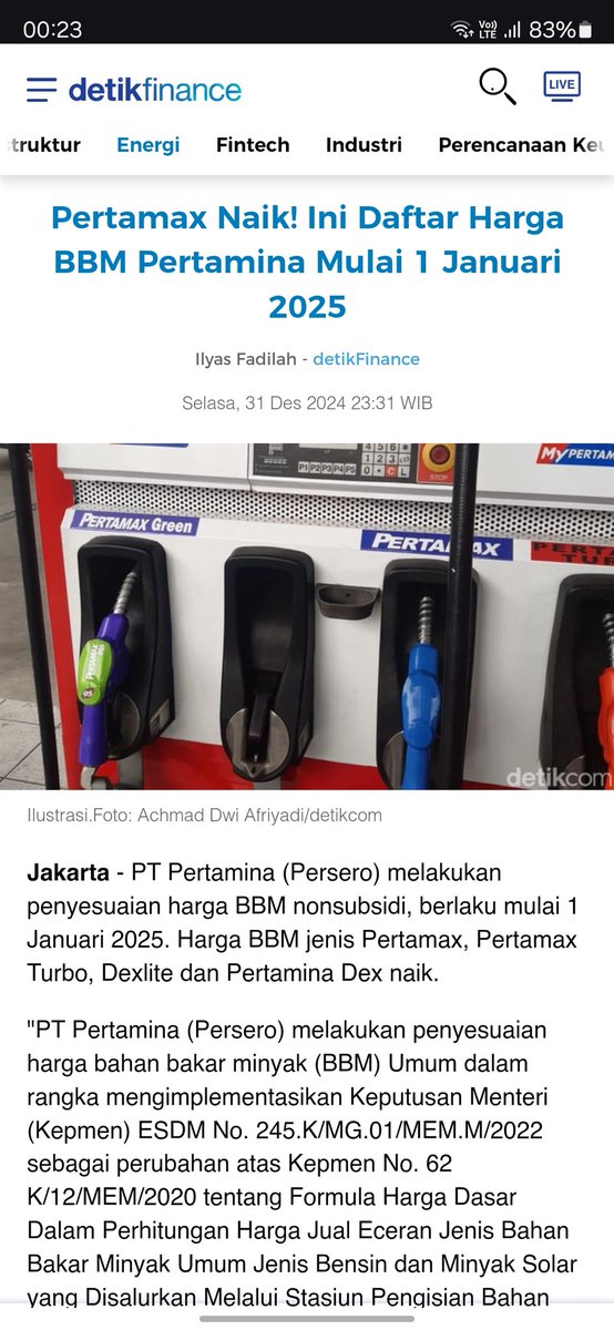 si_Xtop's tweet photo. wah tahun baru harga BBM ada yg baru ya. hebat ya pemerintah saat ini @prabowo setelah ppn jd 12% ternyata BBM jg naik ya. kira kira akan berdampak kenaikan harga sembako dll ga ya? @islah_bahrawi @ekokuntadhi1 #seriusnanya https://t.co/txwVqi0oT1