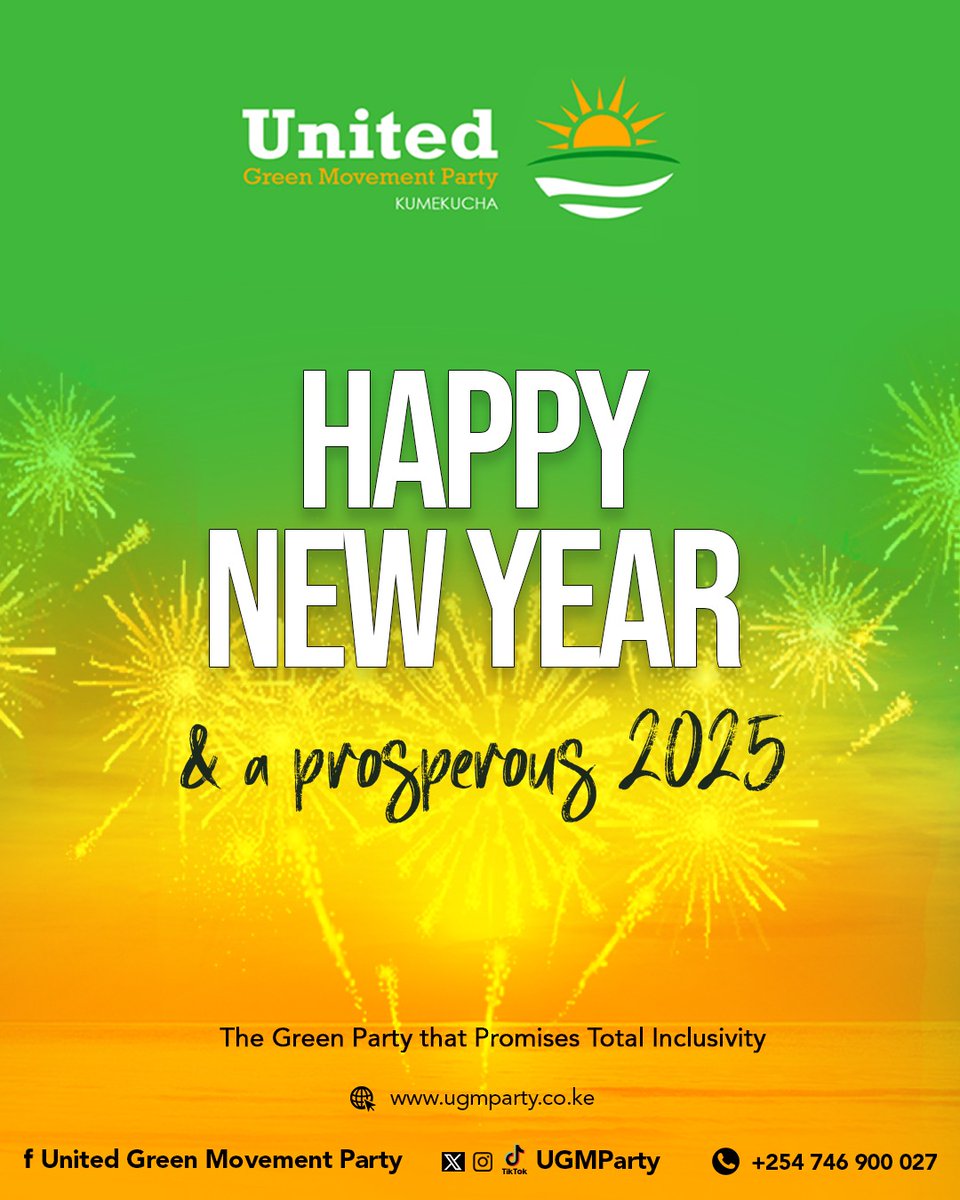 2024 has been a year of awakening for Kenya; we have stood united in the face of unprecedented challenges. Though the past few months have been marked by abductions of our youth, we remain resilient. Dawn is surely near. Here's to a better, united 2025 🇰🇪!
#UGMParty #NewYear2025