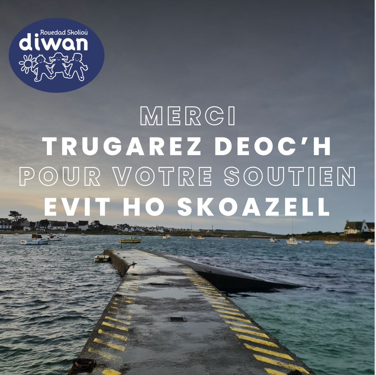 Trugarez d'an holl re o deus roet skoazell da rouedad Diwan ar bloaz-mañ. 🙏
✊ Dalc'homp krog evit ar brezhoneg ! 📣

Merci à toutes celles et tous ceux qui ont apporté leur soutien à notre réseau cette année. 🙏
✊ Continuons à transmettre la langue bretonne ! 📣