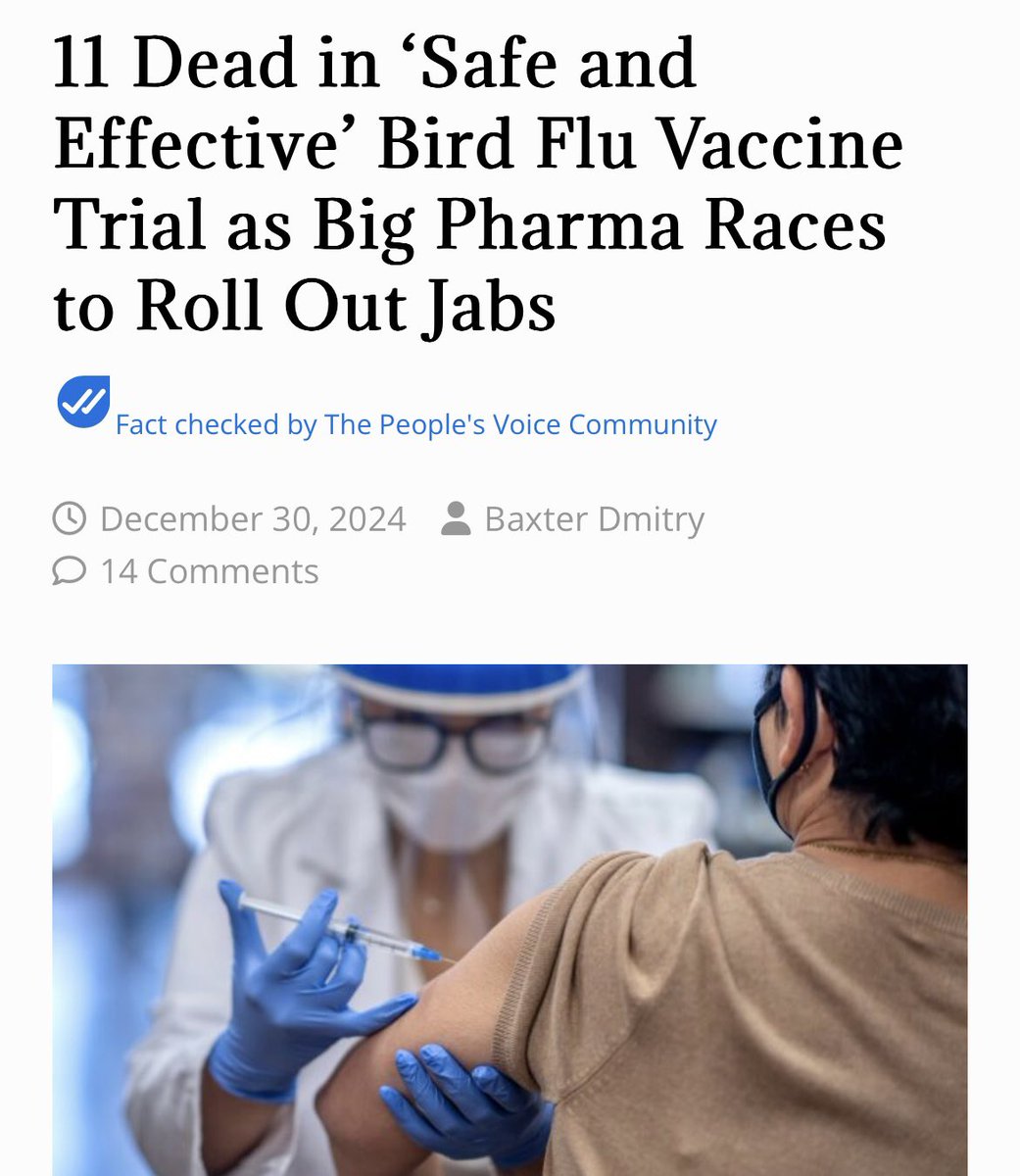 Censored4sure's tweet image. Serious safety concerns are surfacing after 11 participants died during trials for the bird flu vaccine AUDENZ™, touted as “safe and effective” by the Food and Drug Administration (FDA).
