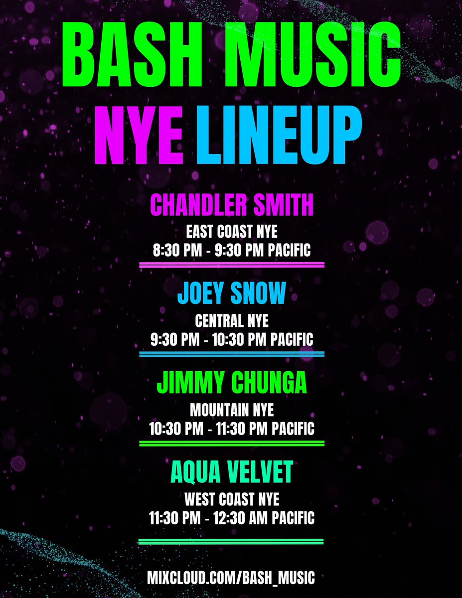 Who’s ready for some Bash Music? Tonight we ring in 2025 across 4 US time zones!
