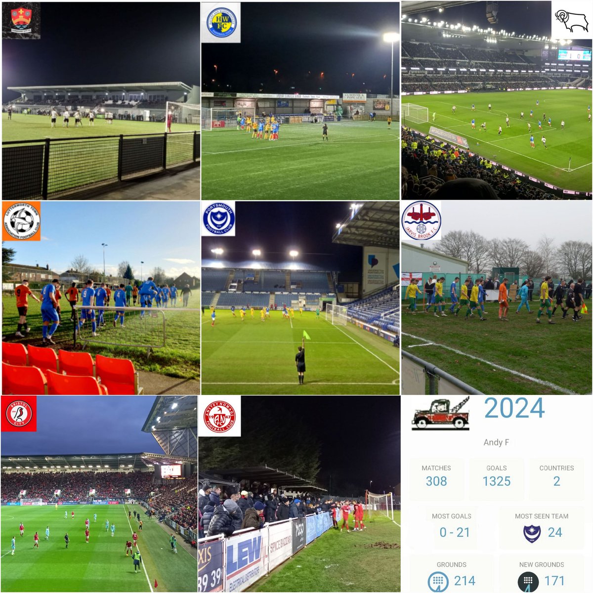 December travels brought 2024 to a close via ..

<a href="/cambridgecityfc/">Cambridge City FC</a> 
<a href="/HWFCOfficial/">Havant & Waterlooville FC</a> 
<a href="/dcfcofficial/">Derby County</a>
<a href="/Official_LTFC/">Lutterworth Town FC</a> 
<a href="/Pompey/">Portsmouth FC</a>
<a href="/JARVISBROOKFC/">Jarvis Brook Football Club</a>
<a href="/BristolCity/">Bristol City FC</a>
<a href="/AnsteyNomadsFC/">Anstey Nomads FC</a> 

.. with plenty of <a href="/FutbologyApp/">Futbology</a> #Stats
#300plusagain

#ThankstoAll
#HappyNewYear
#Enjoy2025