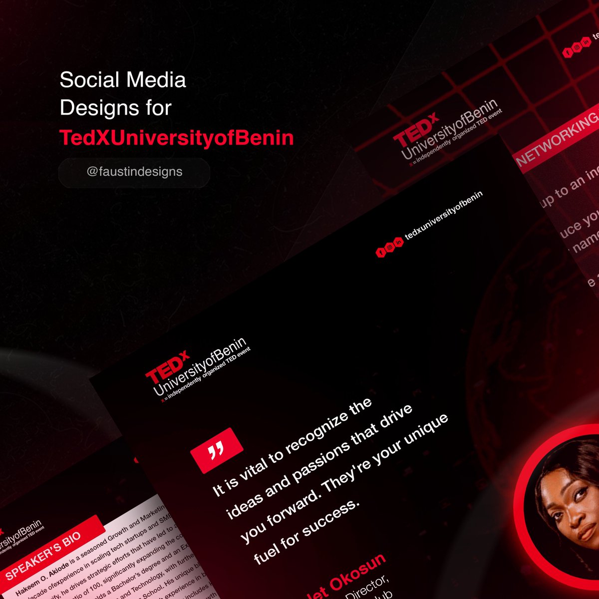 _faustindesigns's tweet image. Event Designs for TedXUniversityofBenin'24
(A thread)
#EventDesign #EventBranding #EventFlyers #Signage #MarketingDesign #TEDx #Nigeria #Leadership #FlyerDesign #SocialMediaFlyer #FlyerDesigns #TEDxUniversityOfBenin