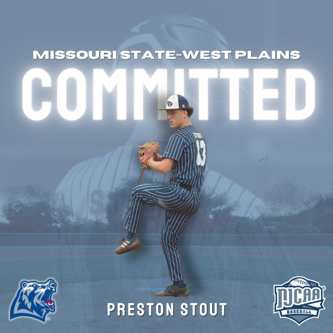 Preston Stout (@prestonstout_13) on Twitter photo Excited to announce I will be continuing my academic and athletic career at Missouri State University-West Plains! I would like to thank my coaches and teammates who have helped me along the way. <a href="/LSNbaseball/">Bronco</a> <a href="/lstitans2025/">LS Titans Baseball 2025</a> <a href="/Premier_BB_KC/">Premier Baseball KC</a> <a href="/kadem_tharp/">Kadem Tharp</a> <a href="/MSUWPGrizzlyBB/">Missouri State-West Plains Grizzly Baseball</a> Excited to announce I will be continuing my academic and athletic career at Missouri State University-West Plains! I would like to thank my coaches and teammates who have helped me along the way. <a href="/LSNbaseball/">Bronco</a> <a href="/lstitans2025/">LS Titans Baseball 2025</a> <a href="/Premier_BB_KC/">Premier Baseball KC</a> <a href="/kadem_tharp/">Kadem Tharp</a> <a href="/MSUWPGrizzlyBB/">Missouri State-West Plains Grizzly Baseball</a>